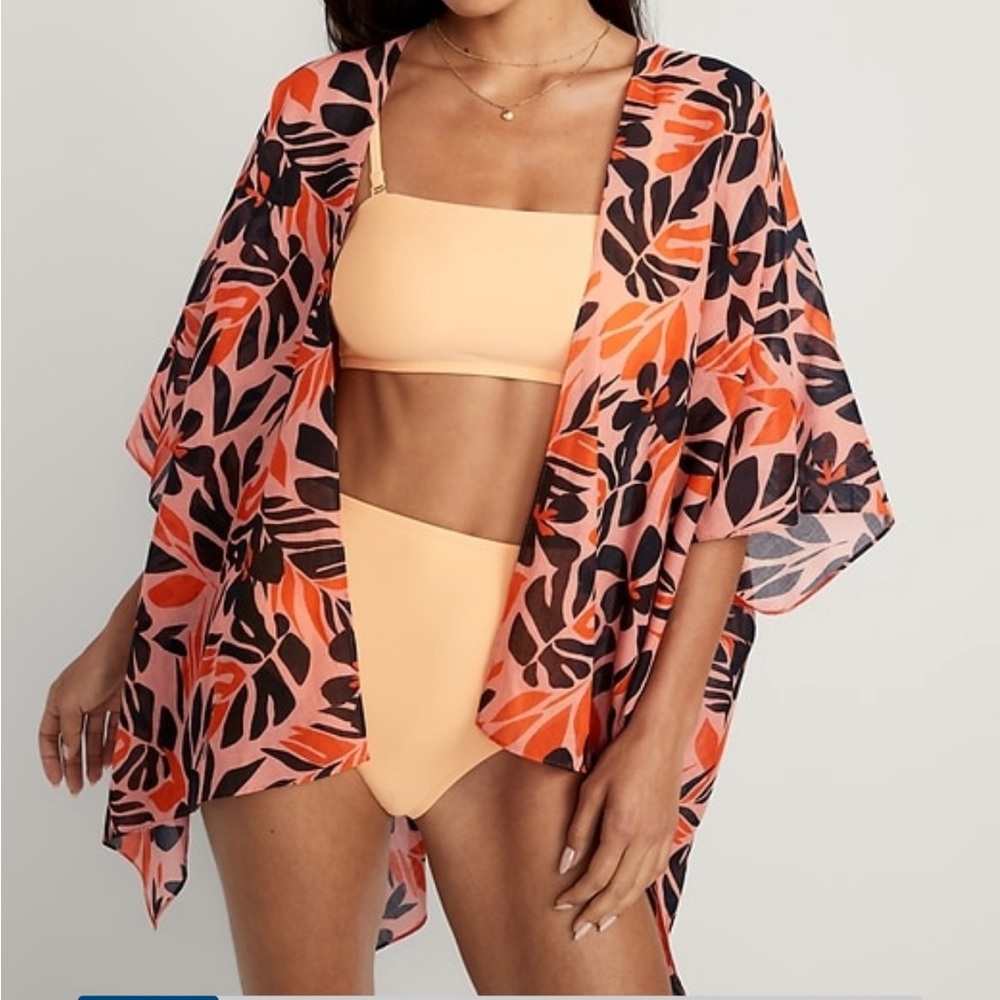 Old Navy orange palm cover up